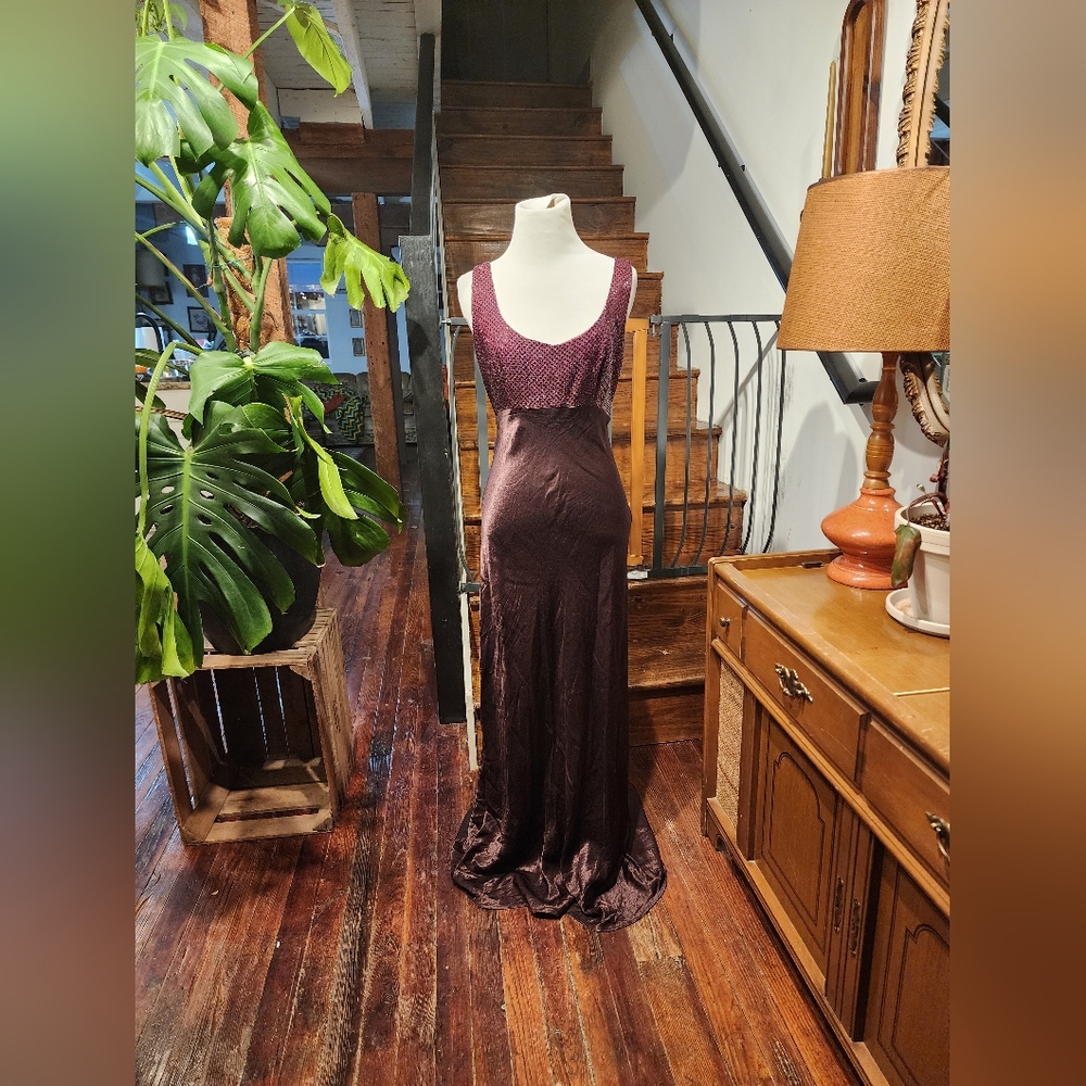 Vintage Steppin' Out Formal Satin Gown